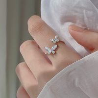 S925 Sterling Silver Butterfly Ring for Women