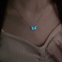 Blue Luminous Smart Butterfly Necklace