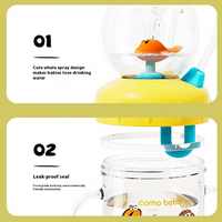 Children's Whale Cartoon Diving Fountain Water Bottle - Tritan Leakproof Sippy Cup (Various Sizes & Colors)