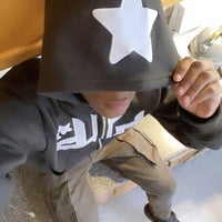 Star Printed Zip Up Hoodies