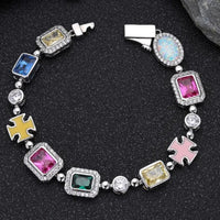 Gold-Plated Hip-Hop Gemstone Necklace