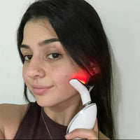 Beauty Facial Massager, 7 Color Wavy Acne Beauty Microcurrent Facial Device Skin Firming for Face Neck Beauty Device,
