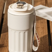 Smart Digital Thermal Bottle Portable Coffee Mug Stainless Steel Water Bottle In-Car Insulated Cup Keep Cold Vacuum Flasks 450ml