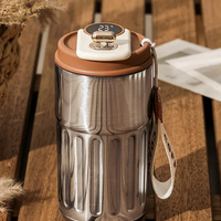 Smart Digital Thermal Bottle Portable Coffee Mug Stainless Steel Water Bottle In-Car Insulated Cup Keep Cold Vacuum Flasks 450ml