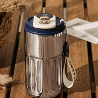 Smart Digital Thermal Bottle Portable Coffee Mug Stainless Steel Water Bottle In-Car Insulated Cup Keep Cold Vacuum Flasks 450ml